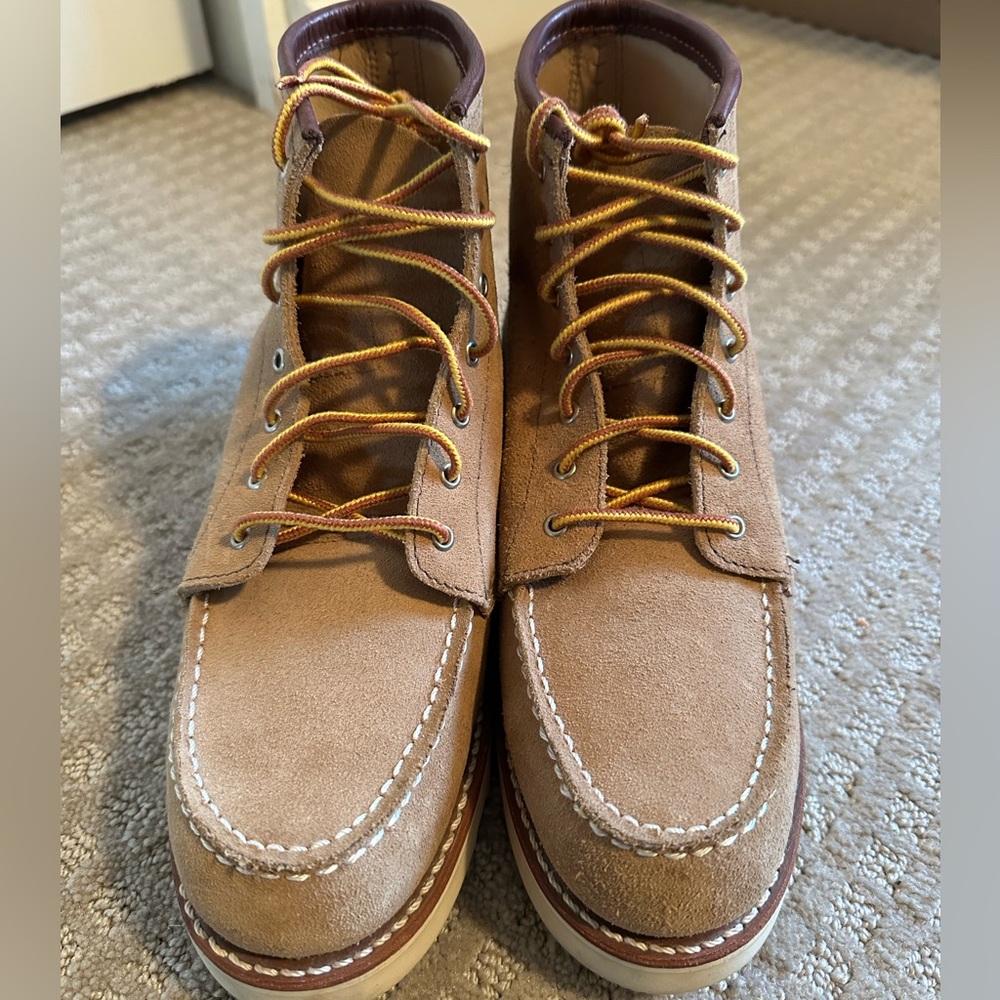 AS NEW women’s red wing moc toe boots 3376 sand Mojave rough out suede size 9.5 - Picture 3 of 14